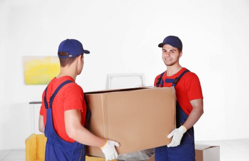 Moving boxes and furniture during a Hillingdon removals service