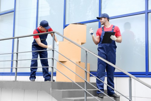 Relocation service preparing items for a Hillingdon house move