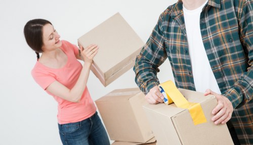 Commercial moving team handling office equipment in Hillingdon