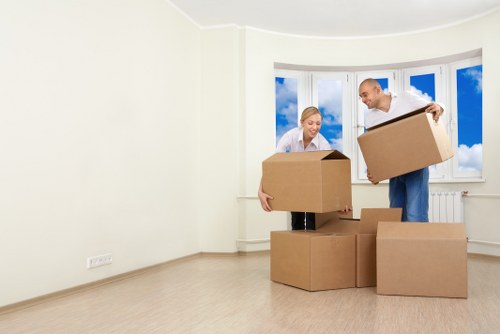 Removal van loading outside a suburban property in Hillingdon