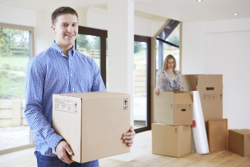 Office removal team relocating business equipment in Hillingdon