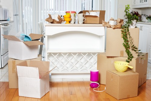 Commercial relocation items prepared for transport