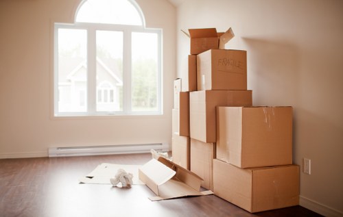 Removal team using safety procedures during a house move