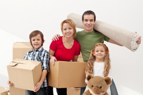 Packed boxes and furniture ready for transport during a Hillingdon removal