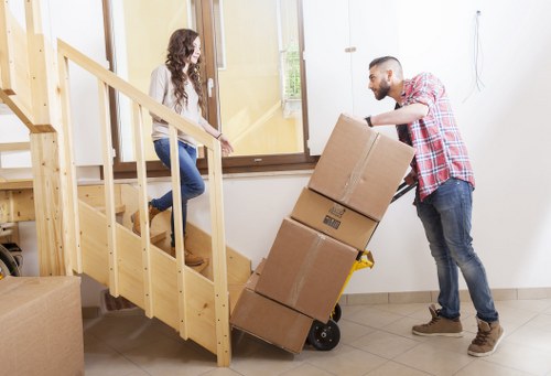 Local moving van loading furniture for a Hillingdon relocation