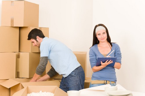 Professional movers organizing a careful relocation process