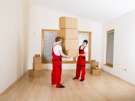 Prepared moving boxes and furniture ready for collection in Hillingdon